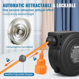 Naviják prodlužovacího kabelu, napájecí kabel na bubnu 9 m 1000 W, přívodní kabel 1 m - miniatura 8