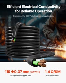 Prodlužovací kabel 25 stop (7,62 m) 6 AWG (16 mm²) prémiový, měděný vodič - miniatura 6