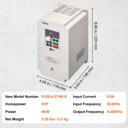 Měnič 5 HP 4 kW 8,5 A třífázový střídavý proud 380 V vstup na třífázový výstup 0–380 V 0–2000 Hz - miniatura 11