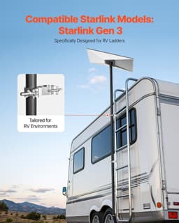 Žebříkový držák Starlink RV 360°, nastavitelný, velmi dlouhý, Starlink pro Gen 3 - miniatura 8