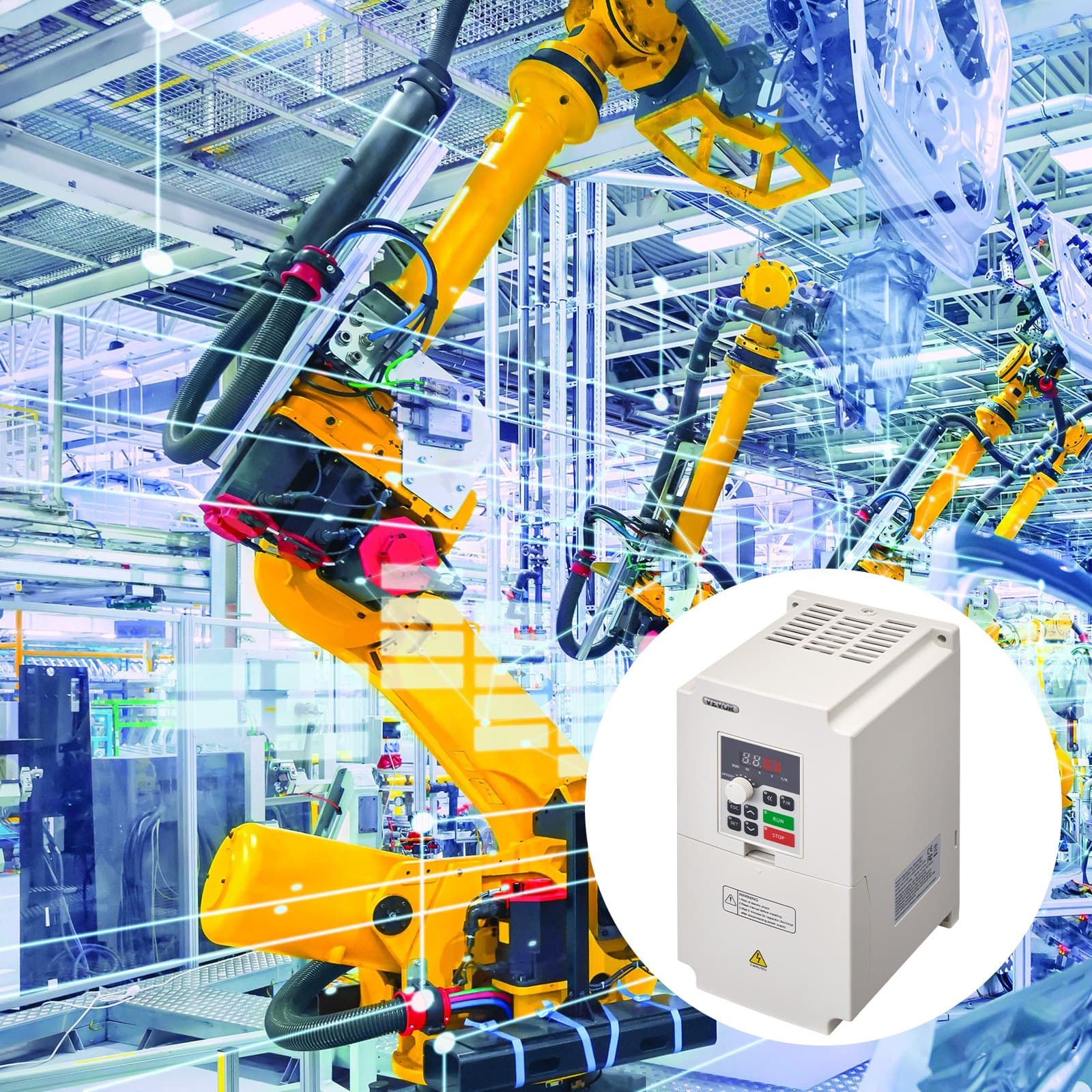 Frekvenční měnič 5 HP 4 kW 18 A, vstup 1- nebo 3fázový AC 220 V, výstup 3fázový AC 0–220 V