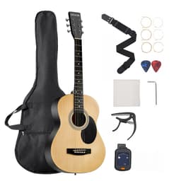 Akustická kytara dreadnought 36 palců / 914,4 mm, přírodní začátečnický balíček s gig bagem pro teenagery - miniatura 2