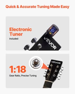 Akustická kytara dreadnought 36 palců / 914,4 mm, přírodní začátečnický balíček s gig bagem pro teenagery - miniatura 8
