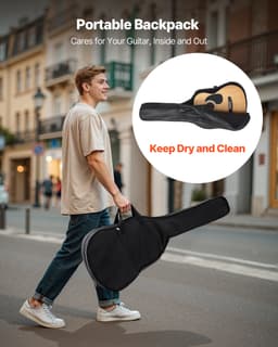 Akustická kytara dreadnought 36 palců / 914,4 mm, přírodní začátečnický balíček s gig bagem pro teenagery - miniatura 9
