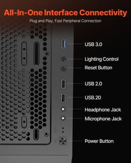 Počítačová skříň ATX Mid-Tower pro hraní se 3 ARGB ventilátory 120 mm - miniatura 9