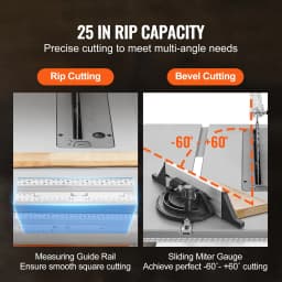 25,4 cm stolní pila se stojanem, elektrický řezací stroj 4800 ot./min, 63,5 cm kapacita podélného řezu - miniatura 7