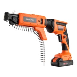Šroubovák pro sádrokartonové desky s automatickým podáváním, max. 20 V, akumulátorový šroubovák pro sádrokarton, 4200 ot./min, sada s 2 akumulátory, nabíječkou, klipem na opasek, brašnou na nářadí, nastavením délky a hloubky zašroubování šroubů - miniatura 5