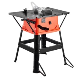 Stolní pila se stojanem, přenosná, kompaktní stolní pila 1800 W, vnější průměr kotouče 254 mm, max. hloubka řezu 200 mm, otáčky 4800 ot./min, s 24zubým kotoučem, pro domácí zpracování dřeva a výrobu nábytku - miniatura 5