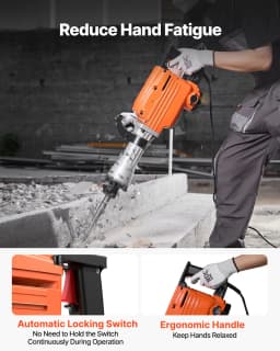 Demoliční kladivo na beton, elektrické kladivo 2200 W, 4 dláta - miniatura 10