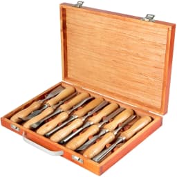 Sada dlát na dřevo 12 ks, soustružnická dláta 95 mm (3-3/4"), 9" soustružnické nástroje pro řezbářství a výrobu nábytku - miniatura 1
