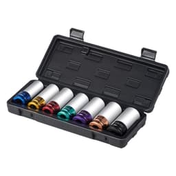 Sada rázových hlavic na matice kol, 1/2", metrické, 6hranné, hluboké, 7 ks - miniatura 5