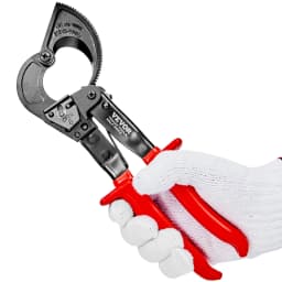 Kleště na kabely s ráčnou, 25,4 cm, kleště na kabely a vodiče s ráčnou, řeže do 240 mm², s pohodlnými rukojetěmi, páka rychlého uvolnění, čepel z křemíko-manganové pružinové oceli - miniatura 5