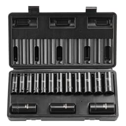 Sada rázových hlavic 15 ks, šestihranné, bit 3/8", sada nářadí s ráčnou, kufřík - miniatura 4