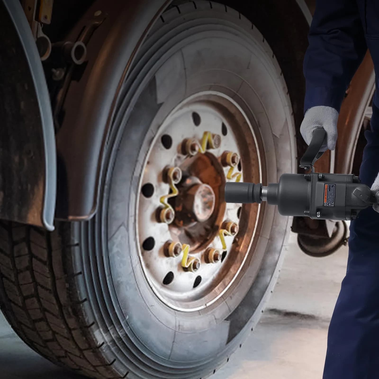 Rázový pneumatický klíč 2,5 cm, točivý moment až 3698,45 N·m, lehký pneumatický rázový pistole 2,5 cm se 2 rukojeťmi pro těžké opravy a údržbu