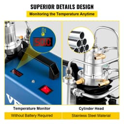Vysokotlaký kompresor 4500 PSI/30 MPa/300 BAR, vysokotlaký vzduchový kompresor s automatickým zastavením 1800 W, 220 V, vhodný pro vzduchovky na paintball, PCP pušky, vzduchové pistole, potápěčské lahve - miniatura 10