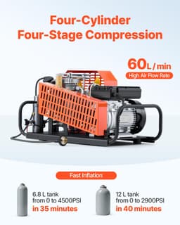 PCP kompresor 4500PSI/30MPa, čtyřválcový ponorný vzduchový kompresor - miniatura 8