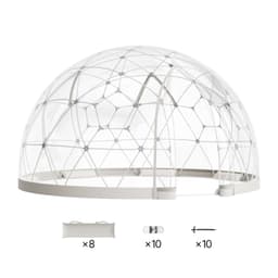 Zahradní stan 12 x 7,2 stop, pro 4–7 osob, průhledný, geodetický dóm - miniatura 12