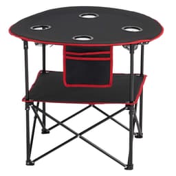 Skládací přenosný campingový stůl Oxford Outdoor kulatý stůl se 4 držáky na nápoje - miniatura 4