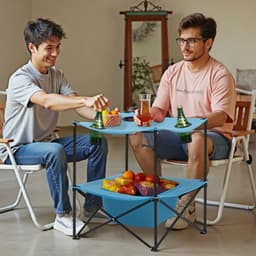Skládací přenosný campingový stůl Oxford Outdoor čtvercový stůl se 4 držáky na nápoje - miniatura 1