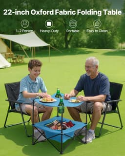 Skládací přenosný campingový stůl Oxford Outdoor čtvercový stůl se 4 držáky na nápoje - miniatura 6