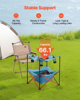 Skládací přenosný campingový stůl Oxford Outdoor čtvercový stůl se 4 držáky na nápoje - miniatura 7