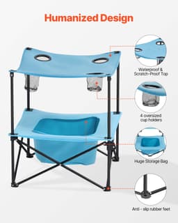 Skládací přenosný campingový stůl Oxford Outdoor čtvercový stůl se 4 držáky na nápoje - miniatura 10