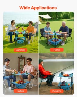 Skládací přenosný campingový stůl Oxford Outdoor čtvercový stůl se 4 držáky na nápoje - miniatura 11