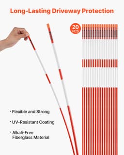 20 ks reflexních značek pro příjezd, průměr 5/16 palce, 58 palců, reflexní tyče na sníh - miniatura 6