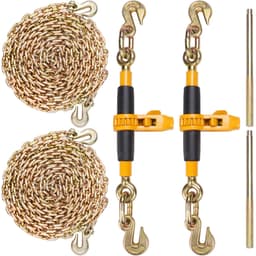Řetězový svěr s ráčnou 5/16"–3/8", zatěžovací svorky 7100 lb s řetězy G80, 2 ks - miniatura 2