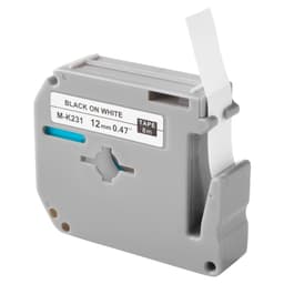 Pásky do tiskáren štítků, 4 ks, 12 mm, černo-bílé, kazety pro tiskárny štítků M-K231 - miniatura 3