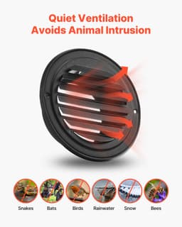97 mm kulatý kryt stěnového ventilačního otvoru z nerezové oceli, 2 ks, černý - miniatura 8