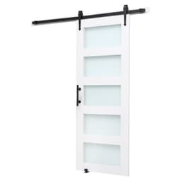 Posuvné dveře ve stylu stodoly se sadou kování, MDF panel 914 x 2134 mm, matné sklo - miniatura 3