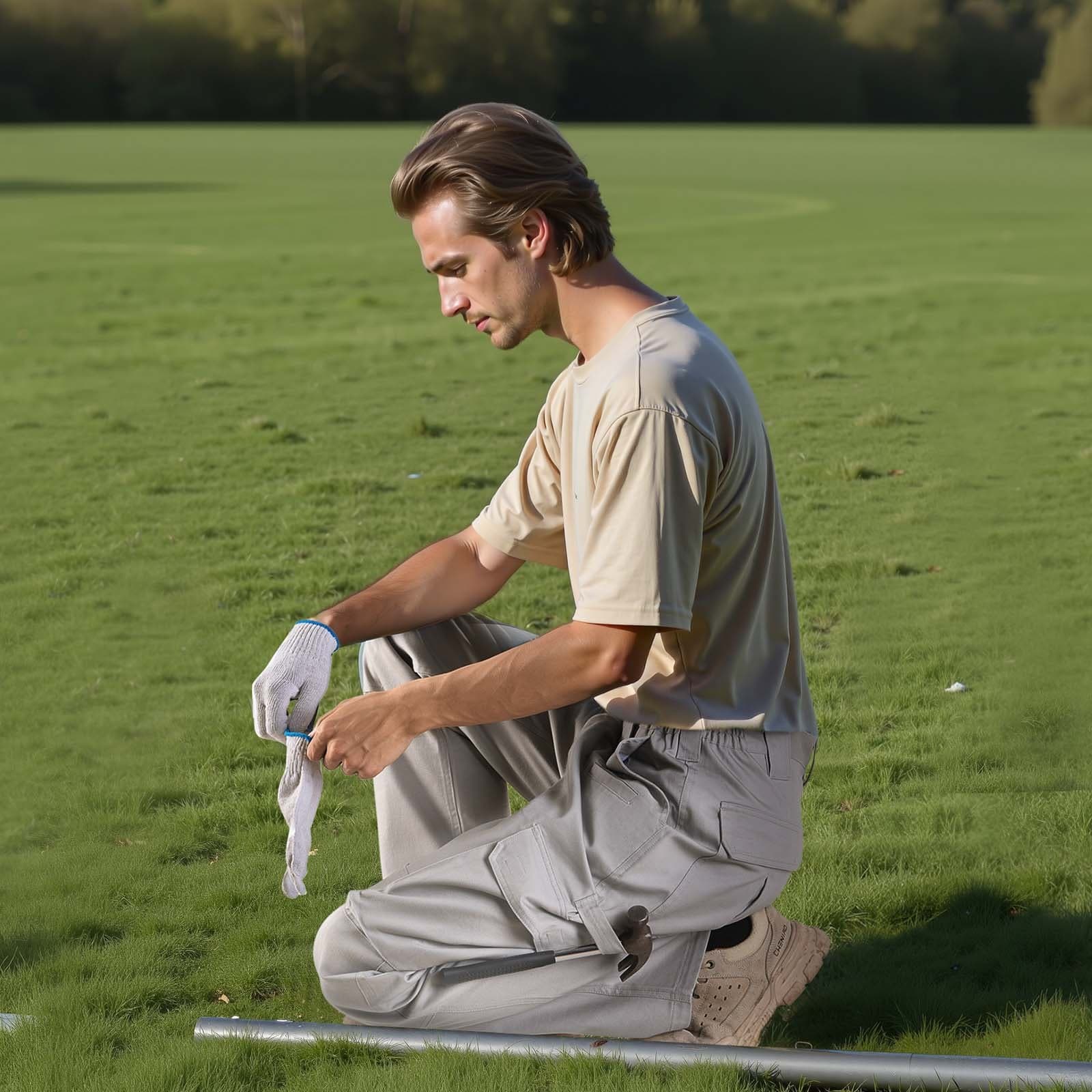 Pánské FR kalhoty, nehořlavé, cargo, více kapes, L, šedé