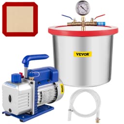 Vakuová komora 2 galony/7,6 l, pro silikon a epoxid, odplyňovací, 4 ft³/min (113 l/min), vakuové čerpadlo 1/3 HP - miniatura 2