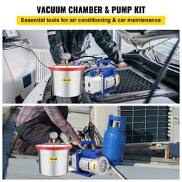 Vakuová komora 2 galony/7,6 l, pro silikon a epoxid, odplyňovací, 4 ft³/min (113 l/min), vakuové čerpadlo 1/3 HP - miniatura 6