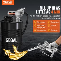 12 V čerpadlo pro přečerpávání paliva, 15 GPM, 1/5 HP, čerpadlo na naftu s automatickou palivovou tryskou - miniatura 6