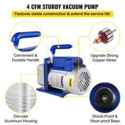 Vakuová komora 2 galony/7,6 l, pro silikon a epoxid, odplyňovací, 4 ft³/min (113 l/min), vakuové čerpadlo 1/3 HP - miniatura 7