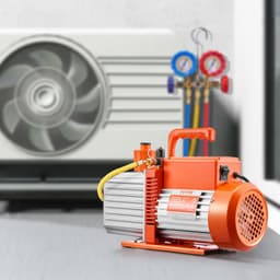 Vakuové čerpadlo 9 CFM 750 W/1 HP HVAC, dvoustupňové rotační lamelové vakuové čerpadlo, kompatibilní s chladivy R134a, R22, R410a, systémy pro odplynění pryskyřic pro údržbu automobilních klimatizací, olej v sadě - miniatura 1
