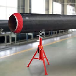 Stojan na trubky s V-hlavou pro průměry 0,3–30,5 cm, nastavitelná výška 71,1–132,1 cm, stojany na trubky s nosností 1133,9 kg, přenosné skládací stojany na trubky, tělo z uhlíkové oceli s vyšší pevností - miniatura 1