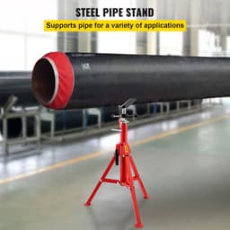 Stojan na trubky s V-hlavou pro průměry 0,3–30,5 cm, nastavitelná výška 71,1–132,1 cm, stojany na trubky s nosností 1133,9 kg, přenosné skládací stojany na trubky, tělo z uhlíkové oceli s vyšší pevností - miniatura 6