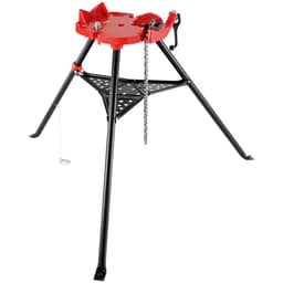 Řetězové svěrák s trojnožným stojanem | Rozsah pro trubky od 3,2 do 152 mm | Nosnost 600 kg | Přenosný stojan se skládacíma nohama a miskou na nářadí | Ideální pro instalatérské a potrubní práce - miniatura 4