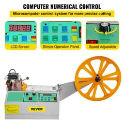 Automatický stroj na řezání pásek za studena, digitální stříhač pásek, šířka řezu 95 mm/3,7", pro plastové pásky, pásky na suchý zip a pružný zip - miniatura 8