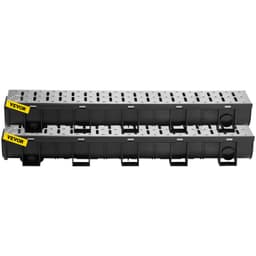 Systém liniového odvodnění, liniový žlab s kovovou mřížkou, 150 x 130 mm, odvodňovací žlab z HDPE, černý plastový podlahový vtok do garáže, odtoková mřížka 3 x 39, s 3 krytkami, do zahrady, příjezdu – 3 ks - miniatura 5