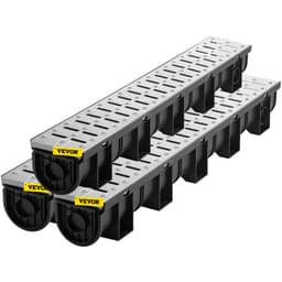 Systém liniového odvodnění, liniový žlab s kovovou mřížkou, 150 x 130 mm, odvodňovací žlab z HDPE, černý plastový podlahový vtok do garáže, odtoková mřížka 3 x 39, s 3 krytkami, do zahrady, příjezdu – 3 ks - miniatura 12