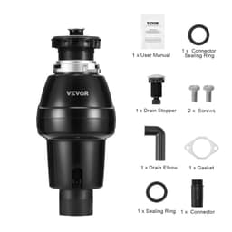 Drcič odpadu 3/4 HP, trvalý drtič potravinového odpadu, 3930 ot./min, EZ Connect - miniatura 12