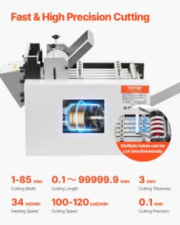 Automatická řezačka smršťovacích trubek, řezačka kabelových trubic s šířkou řezu 1–85 mm a délkou 0,1–99999,9 mm, automatická řezačka smršťovacích trubek, sklolaminátových trubek, kabelů a voskových žlutých trubek - miniatura 6