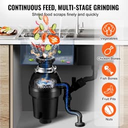 Drcič odpadu 1 HP, trvalý drtič potravinového odpadu 3960 ot./min EZ Connect - miniatura 7
