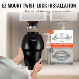 Drcič odpadu 1 HP, trvalý drtič potravinového odpadu 3960 ot./min EZ Connect - miniatura 9