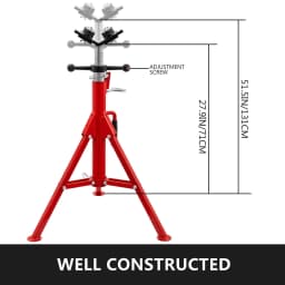 Zvedák trubek s V-hlavou s 2 přenosnými kuličkami a skládacími nohami, 1134 kg, nastavitelná výška 71,1 cm až 130,8 cm, typ 1107A - miniatura 6