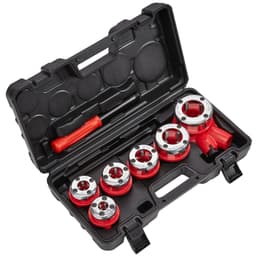 Sada ráčnových závitníků na trubky, ruční ráčnový závitník pro trubky 6,4 mm NPT – 32 mm NPT, přenosná sada nástrojů pro závitování trubek se 6 matricemi NPT, kufr pro skladování pozinkovaných hliníkových/železných/měděných trubek - miniatura 3